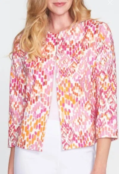 Estelle And Finn Bolero Tiles Blazer In Pink Multi In Multi