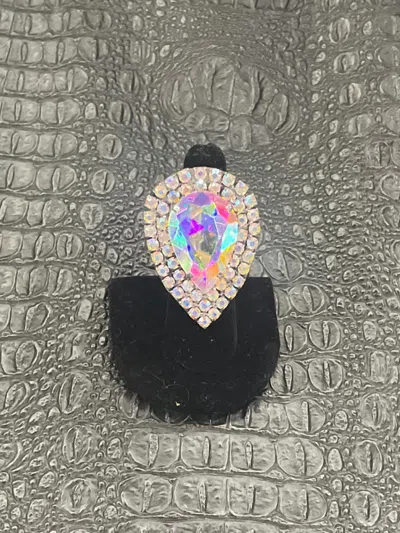 Art By Amy Labbe Pear Ring In Crystal In Multi