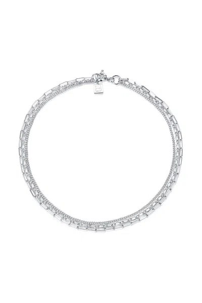 F+h Studios Warrant Triple Chain Necklace In Silver In Silver