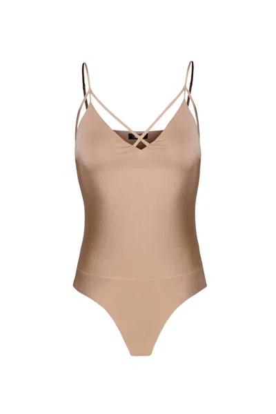 Afrm Cole Bodysuit In Sienna In Gold