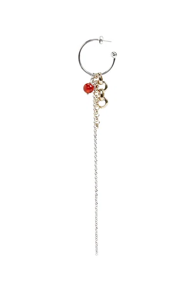 Justine Clenquet Terry Earring In Silver/pale Gold In Pink