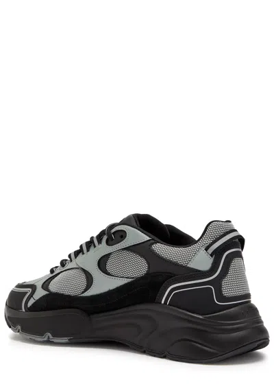 Cleens Pulse Mesh-panels Suede Low-top Sneakers In Black