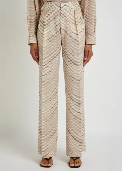 Missoni Chevron-pattern Tailored Trousers In Multi