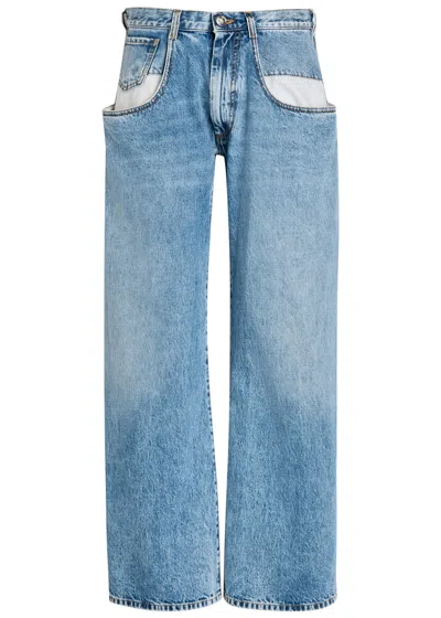 Maison Margiela Straight Leg Jeans With Contrasted Pockets Clothing In Blue