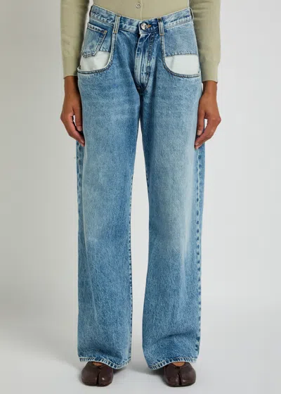 Maison Margiela Straight Leg Jeans With Contrasted Pockets Clothing In Blue