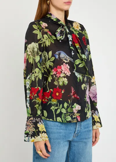 Alice And Olivia Alice + Olivia Lloyd Cotton Blouse In Multi