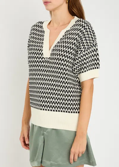 Varley Dora Striped Textured-knit Cotton Top In Multi