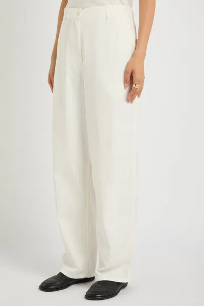 The Row Sharka Straight-leg Cotton-blend Trousers In White