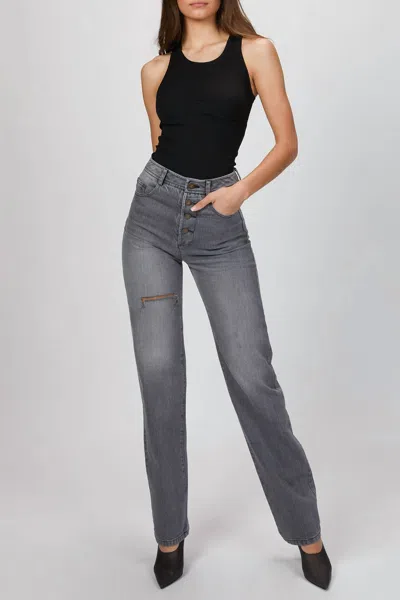 Zeynep Arcay Vintage Cut Denim Pants In Grey In Gray