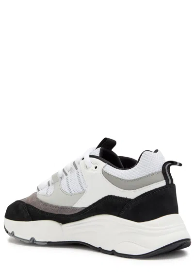 Cleens Aero Mesh-panels Suede Low-top Sneakers In Black