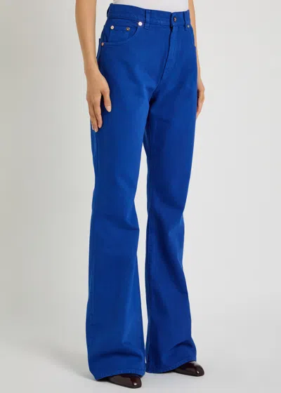 Gabriela Hearst Ezra Bootcut Cropped Jean In Cobalt Recycled Cotton Denim In Blue