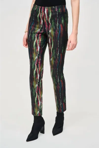 Joseph Ribkoff Abstract Print Classic Pant In Black Multi In Multi