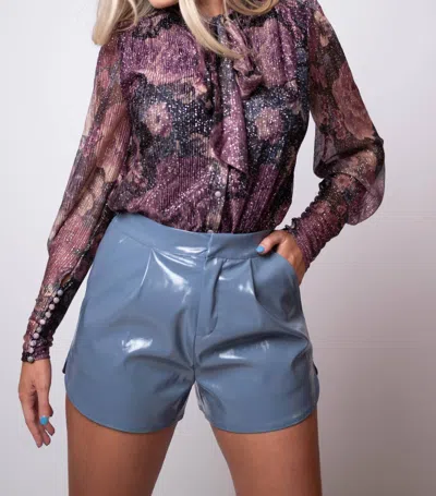 Bishop + Young Palomino Tie Neck Top In Metallic Floral In Multi
