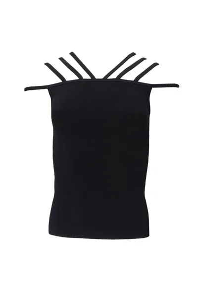 By Johnny Ellie Cage Knit Top In Black In Black