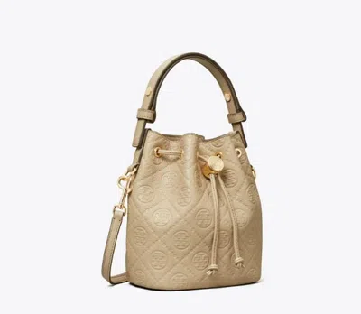 Tory Burch T Monogram Leather Mini Bucket Bag In Brown