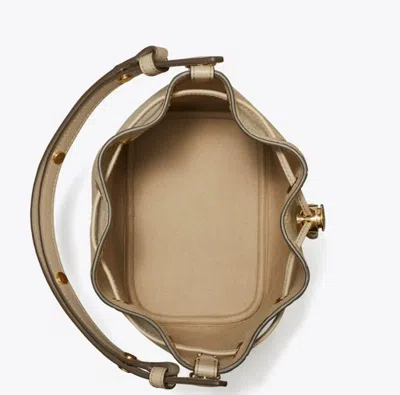 Tory Burch T Monogram Leather Mini Bucket Bag In Brown