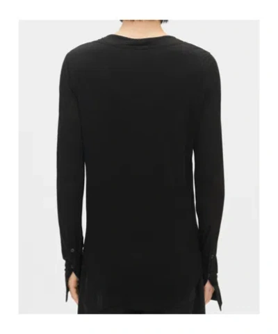 Ann Demeulemeester Leo Double Layer Serafino Top In Black