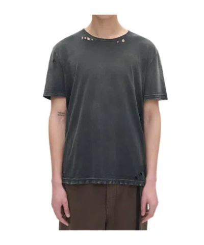 Ann Demeulemeester Dieter High Comfort T-shirt With Patches In Black
