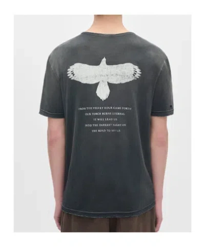 Ann Demeulemeester Dieter High Comfort T-shirt With Patches In Black