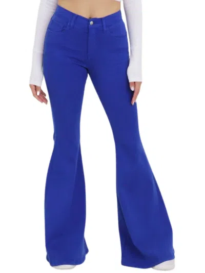 Vibrant M.i.u Harlyn Flare Jean In Cobalt In Blue