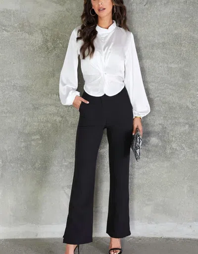 Venti6 Classic Trouser With Side Slit In Black In Black