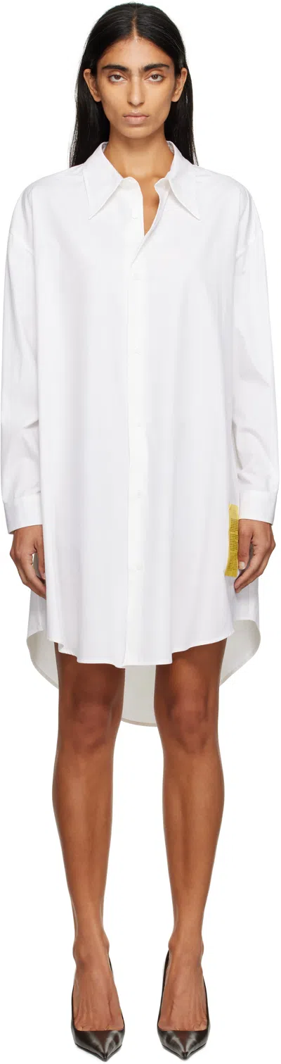 Mm6 Maison Margiela Oversized Cotton Shirt In White