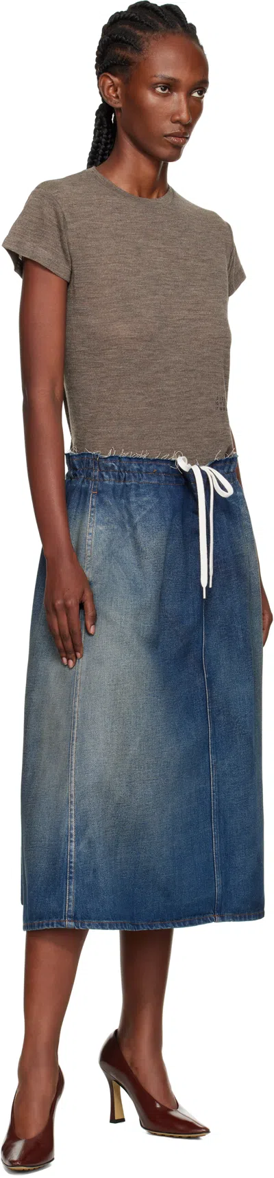 Mm6 Maison Margiela Denim Skirt In Blue