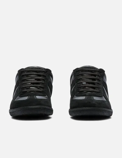 Maison Margiela Low Top Sneakers Featuring Suede Panels In Black