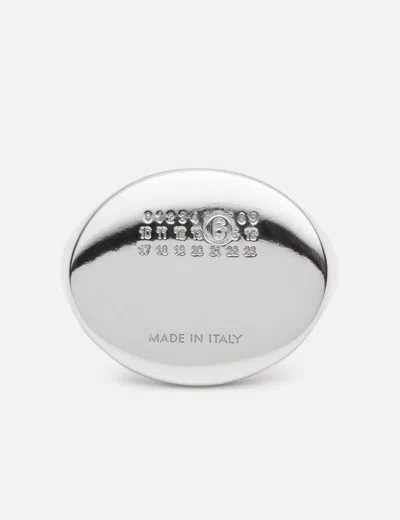 Mm6 Maison Margiela Numeric Oval Ring In Silver