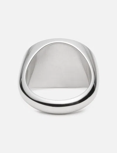 Mm6 Maison Margiela Numeric Oval Ring In Silver