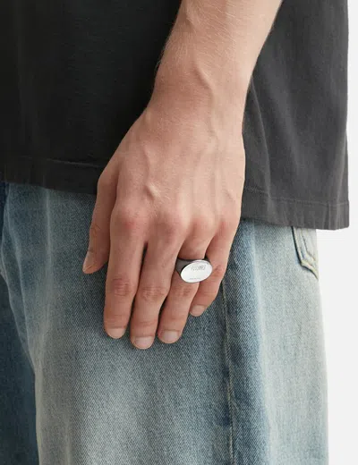 Mm6 Maison Margiela Numeric Oval Ring In Silver