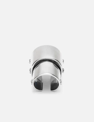 Mm6 Maison Margiela Minimal Logo 4mm Ring In Silver