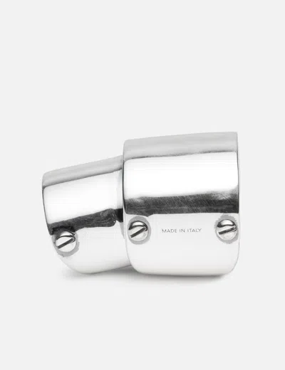 Mm6 Maison Margiela Minimal Logo 4mm Ring In Silver
