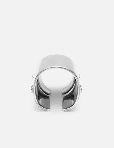 Mm6 Maison Margiela Minimal Logo 4mm Ring In Silver