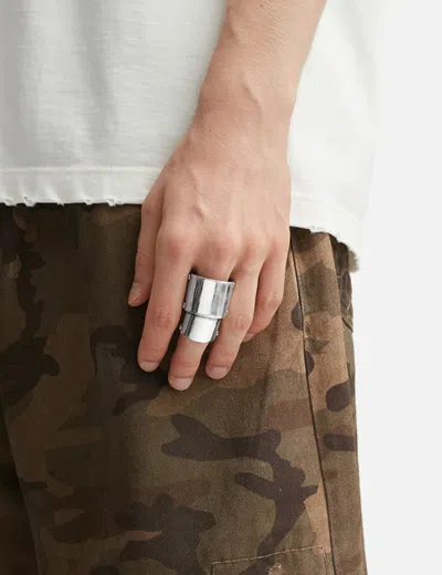 Mm6 Maison Margiela Minimal Logo 4mm Ring In Silver