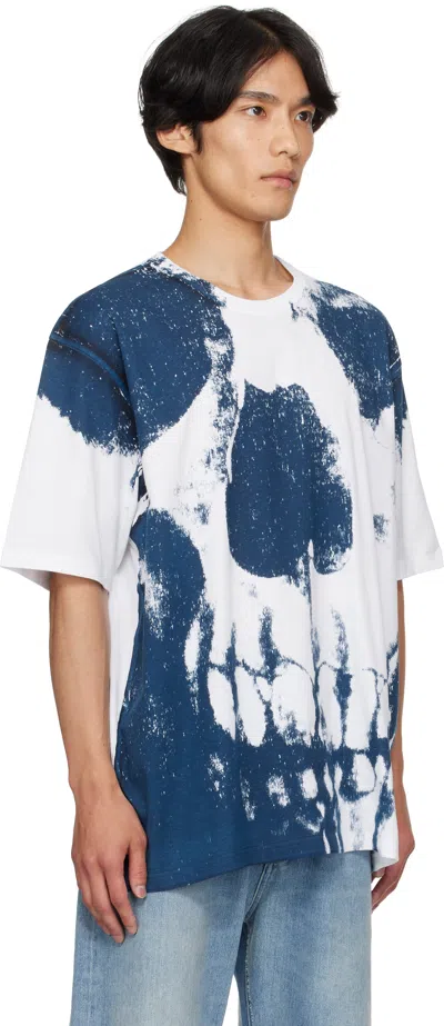 Alexander Mcqueen Classic Fit T-shirt With Distressed Skull Graphic In White