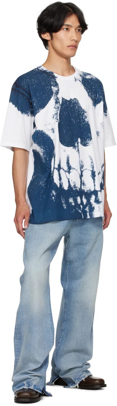 Alexander Mcqueen Classic Fit T-shirt With Distressed Skull Graphic In White