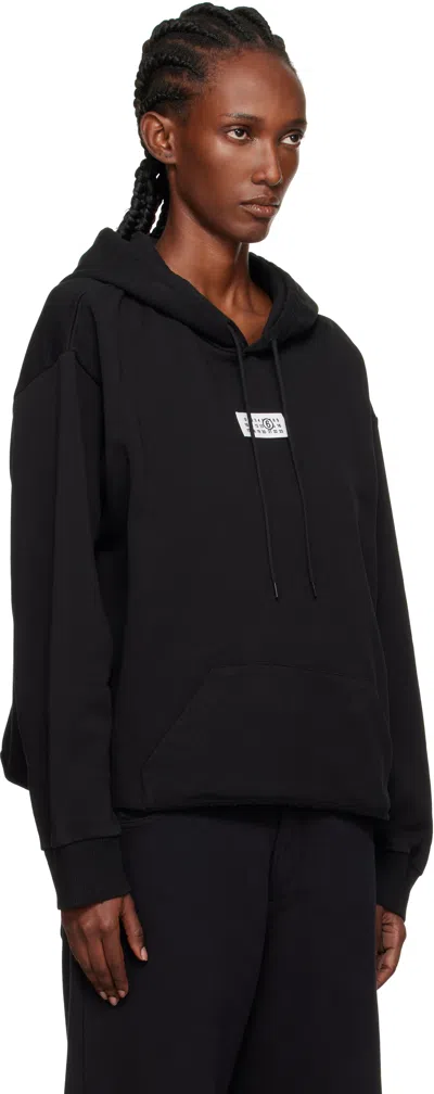 Mm6 Maison Margiela Mm6 By Maison Margiela Relaxed-fit Cotton Hoodie With Adjustable Drawstring In Black