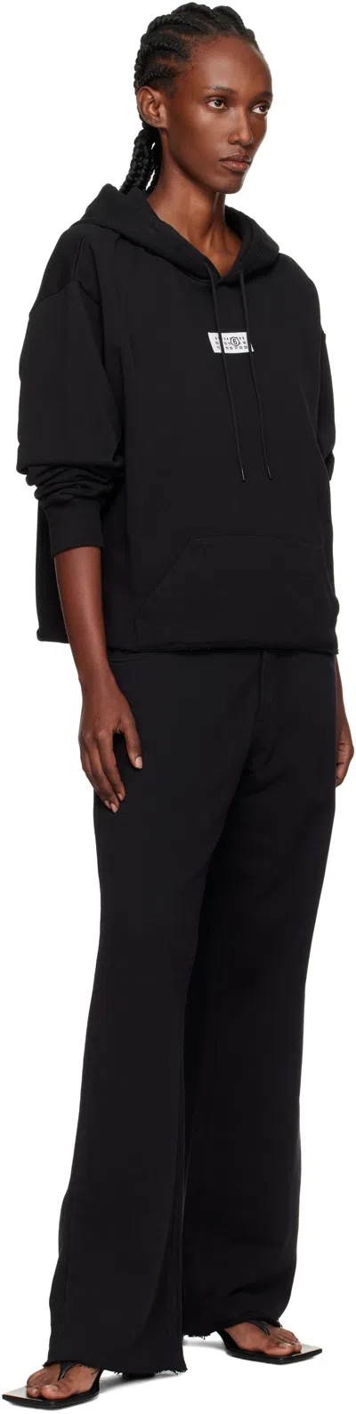 Mm6 Maison Margiela Mm6 By Maison Margiela Relaxed-fit Cotton Hoodie With Adjustable Drawstring In Black