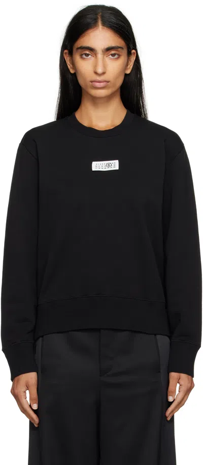 Mm6 Maison Margiela Logo Cotton Sweatshirt In Black