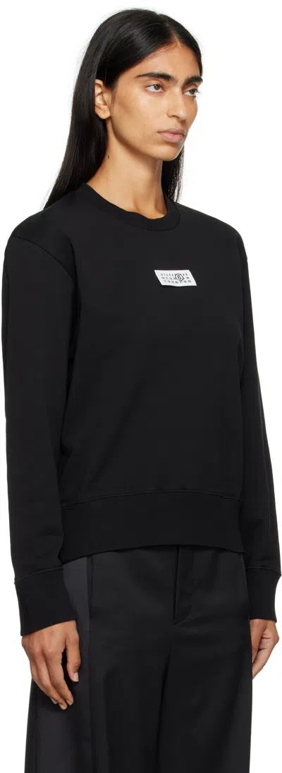 Mm6 Maison Margiela Logo Cotton Sweatshirt In Black
