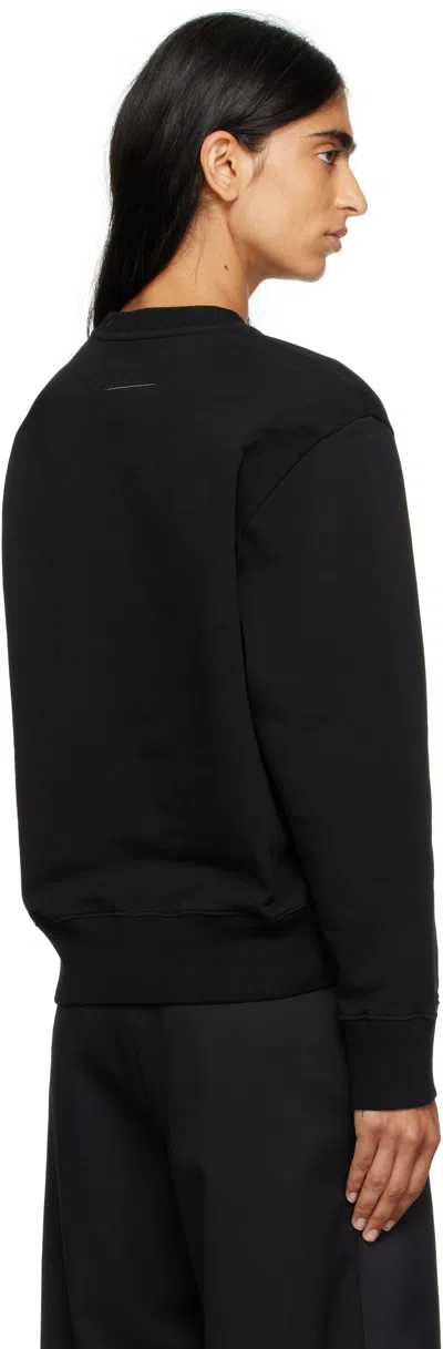 Mm6 Maison Margiela Logo Cotton Sweatshirt In Black