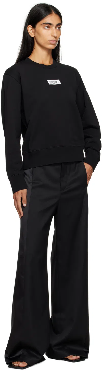Mm6 Maison Margiela Logo Cotton Sweatshirt In Black