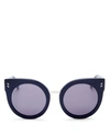 Stella Mccartney Cat Eye Sunglasses, 50mm In Blue/flash Silver Mirror