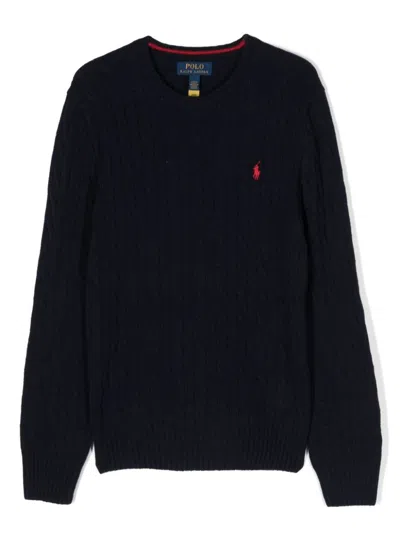 Polo Ralph Lauren Cable-knit Crewneck Wool Pullover In Blue