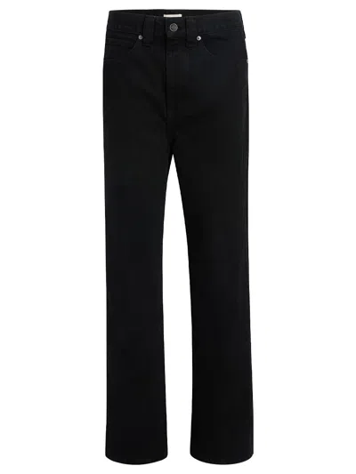 Khaite Bacall Low Rise Straight Jeans In Black