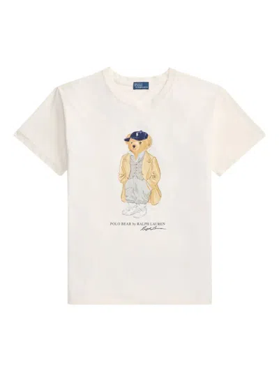 Polo Ralph Lauren White Polo Bear T-shirt In White