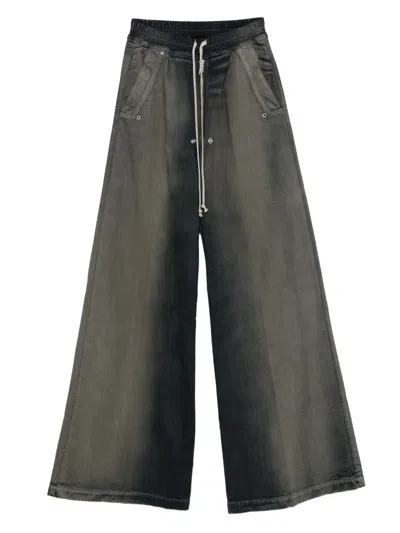 Rick Owens Wide-leg Trousers With Drawstring In Gray