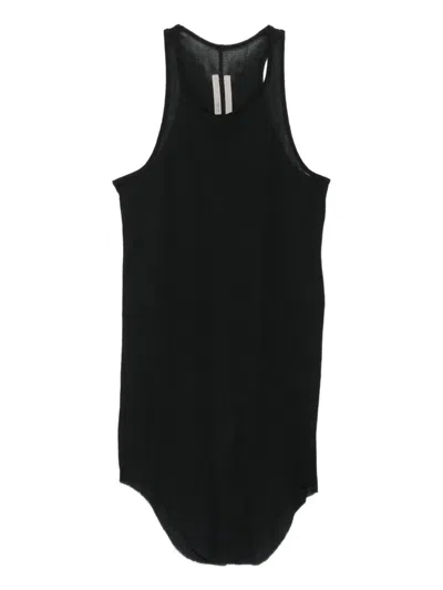 Rick Owens Ribbed Racerback Tank Top In Black