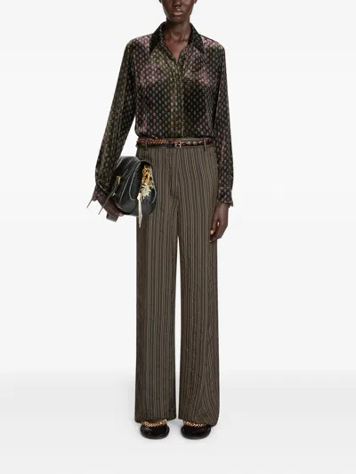 Dries Van Noten Textured Leather Shoulder Bag With Gold-tone Buckle Closure In Black